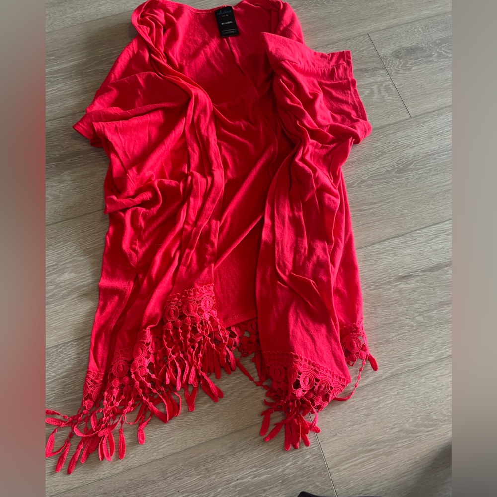 Bright coral beach cover up
